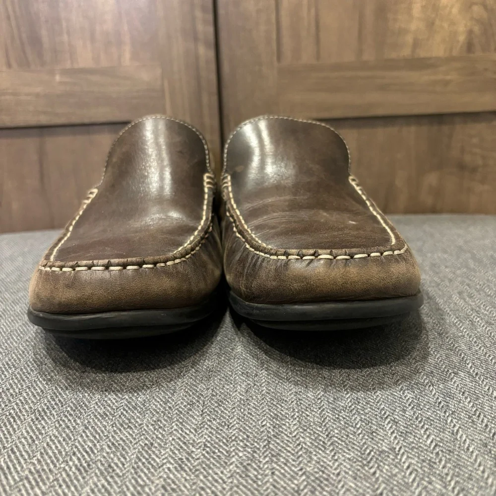 Ecco Classic Moc 2.0 Slip On Men's Brown Loafers Leather size 42 US 8-8.5